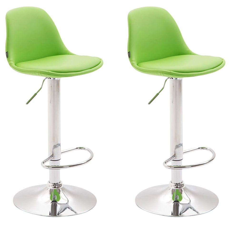BHM Germany Barová stolička Kiel (SET 2 ks), syntetická koža, zelená